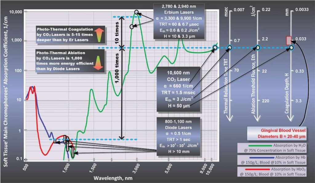 laser spectra of absorption coefficeint relaxation time