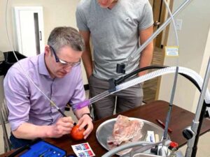Hands-on laser training at a continuing education course.